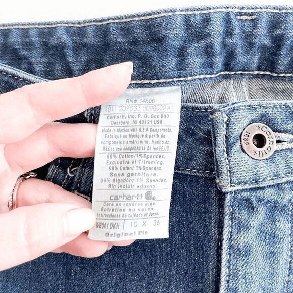 Carhartt Womens Denims Jeans Cropped Pants Casual Flared Blue Wash Size 10 - Picture 6 of 10